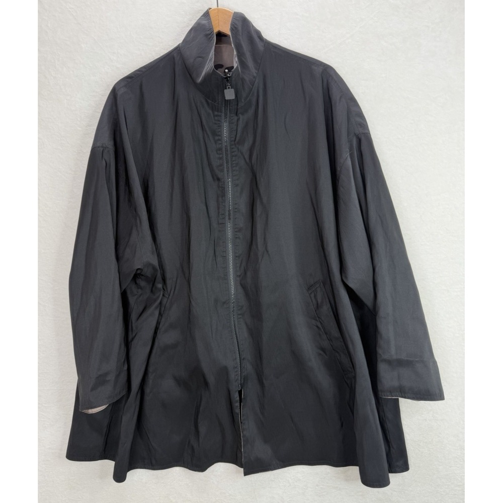 Mycra Pac Now Raincoat Jacket City Print US 1X Brown Black Reversible Full Zip - Picture 5 of 8